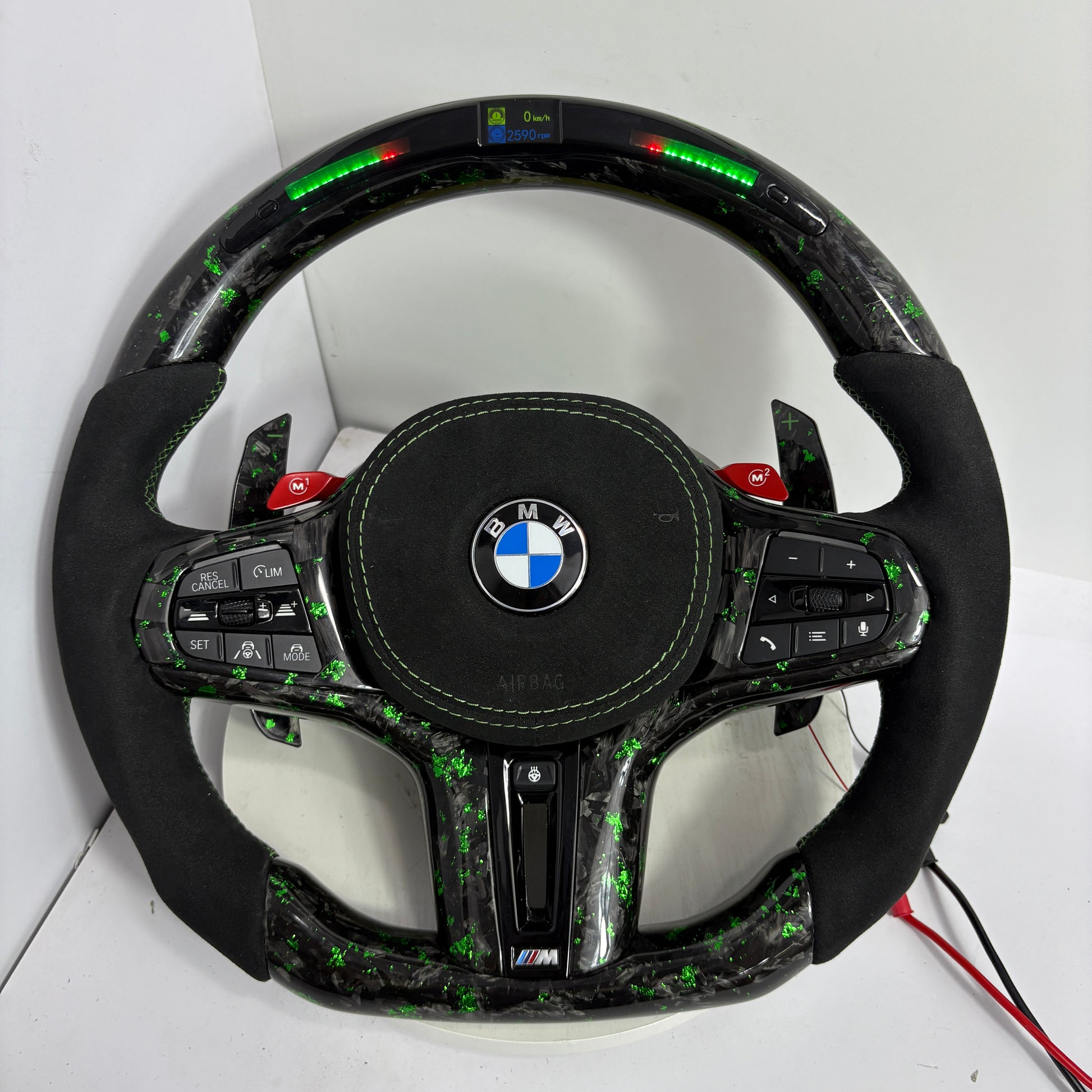 Custom BMW M8 Steering Wheel — front view