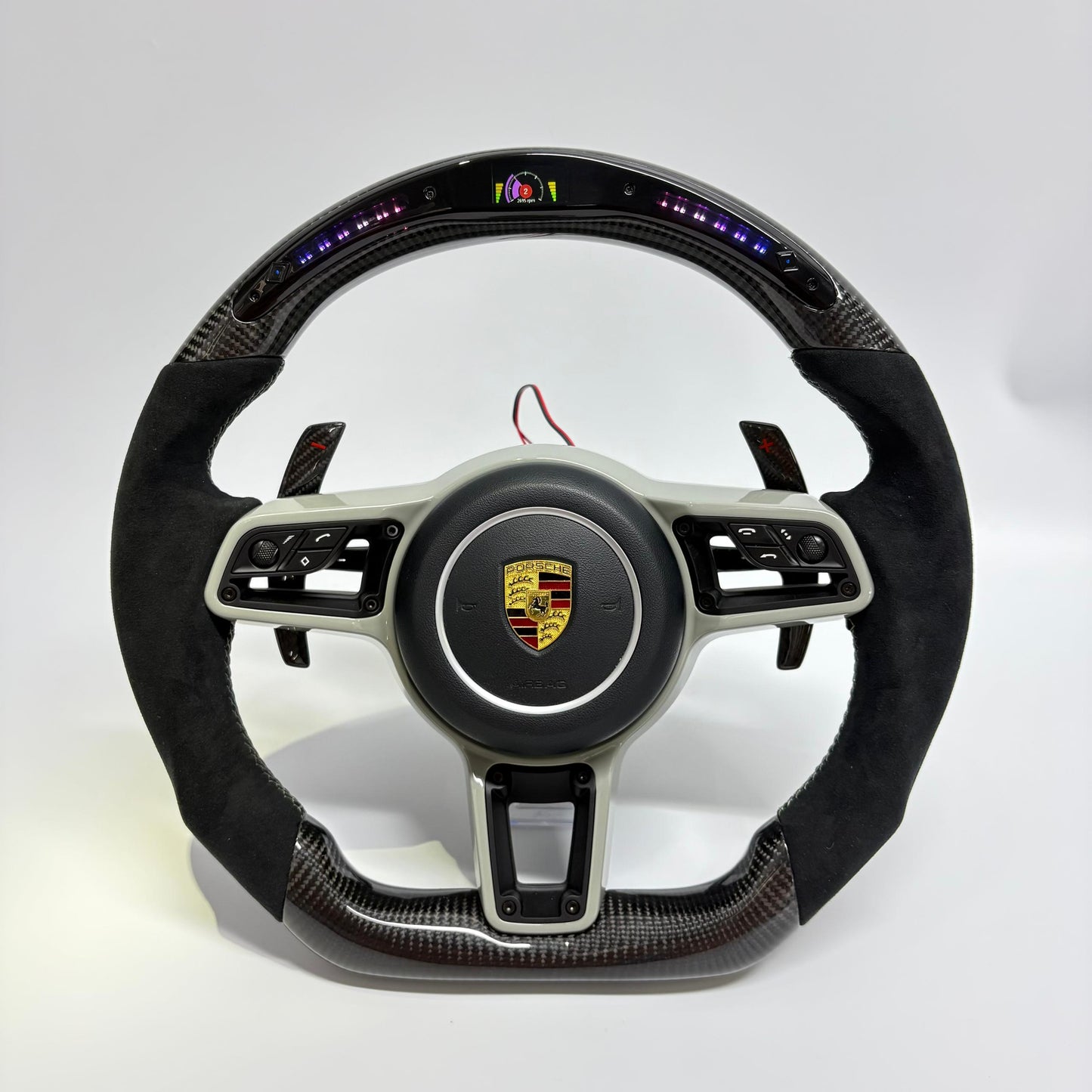 Custom Porsche Cayenne Steering Wheel — detail