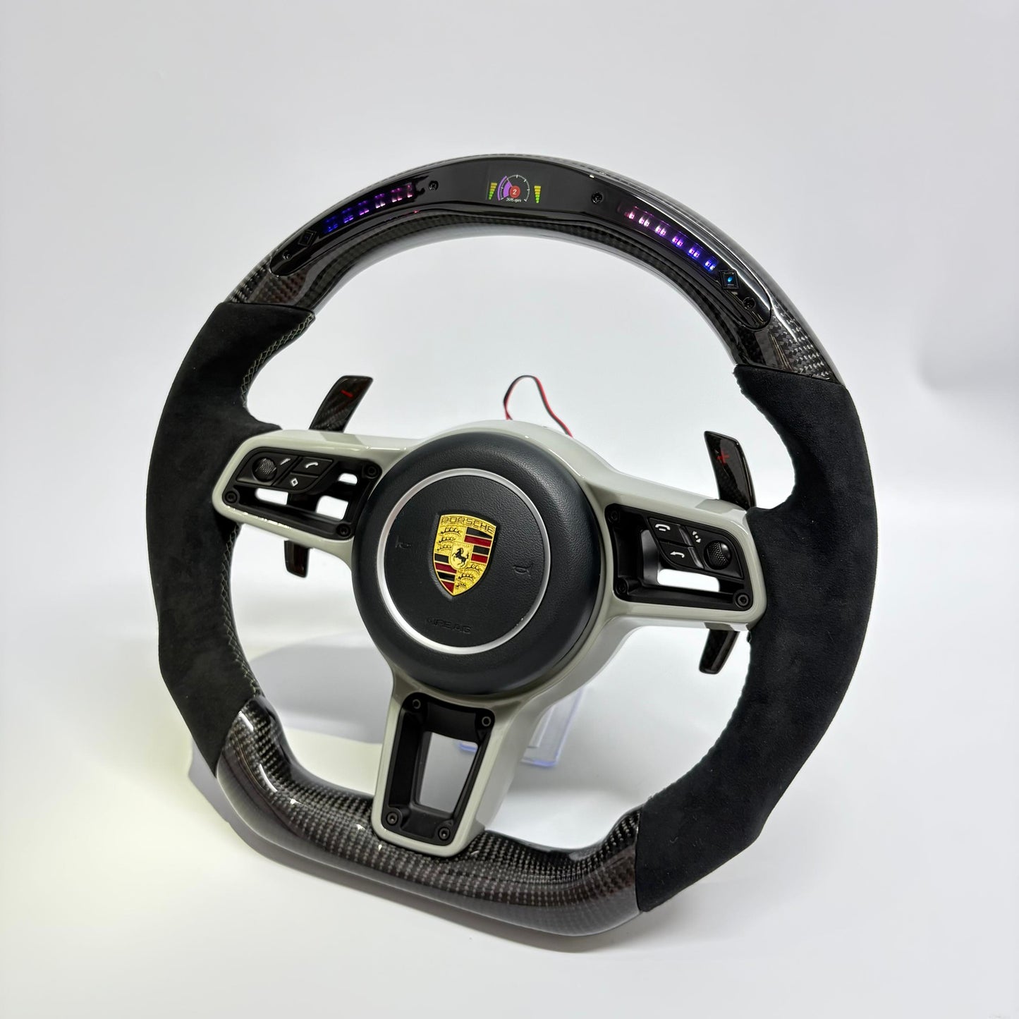Custom Porsche Cayenne Steering Wheel — detail