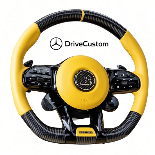 Brabus-Style Mercedes Steering Wheel — front view