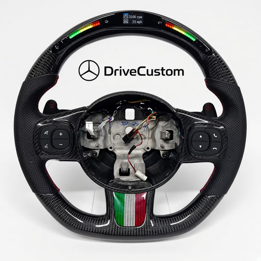 Custom Abarth Steering Wheel — front view