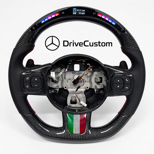 Custom Fiat 500 Steering Wheel — front view