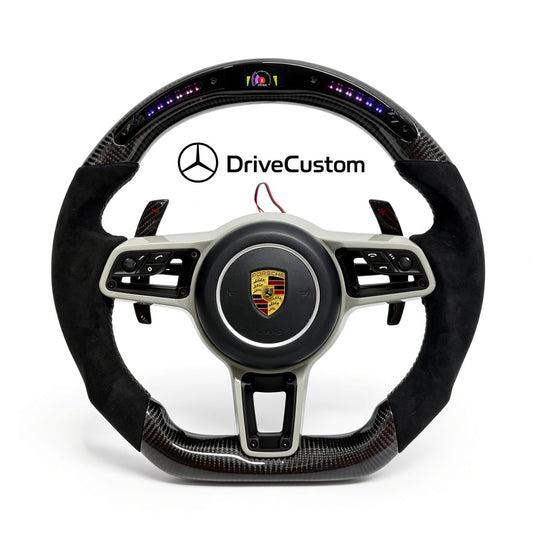 Custom Porsche Cayenne Steering Wheel — front view