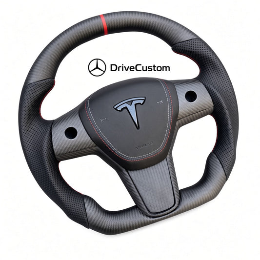 Custom Tesla Model Y Steering Wheel — front view