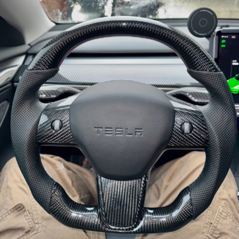 Custom Tesla Model 3 Steering Wheel — front view