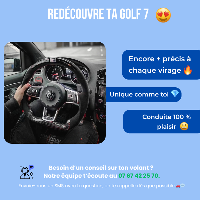 Volant Golf 7 Personnalisé Carbone/Cuir | GTI R GTD