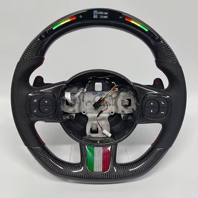 Custom Fiat 500 Steering Wheel — detail