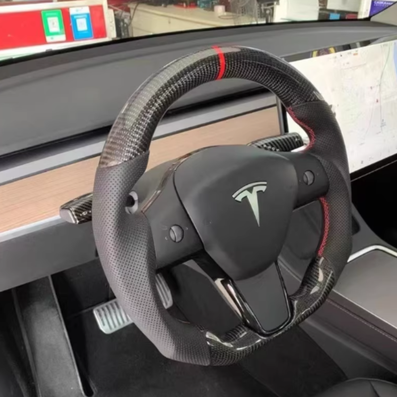 Custom Tesla Model S Steering Wheel — front view
