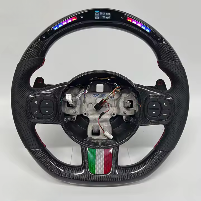 Custom Fiat 500 Steering Wheel — front view