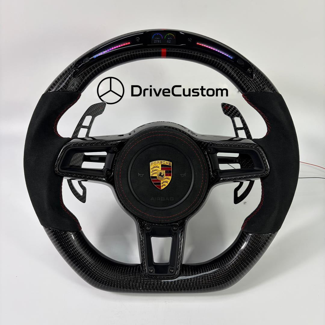 Custom Porsche Cayenne Steering Wheel — front view